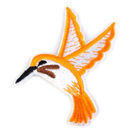 Galanterie: Aplikace kolibřík - oranžová
