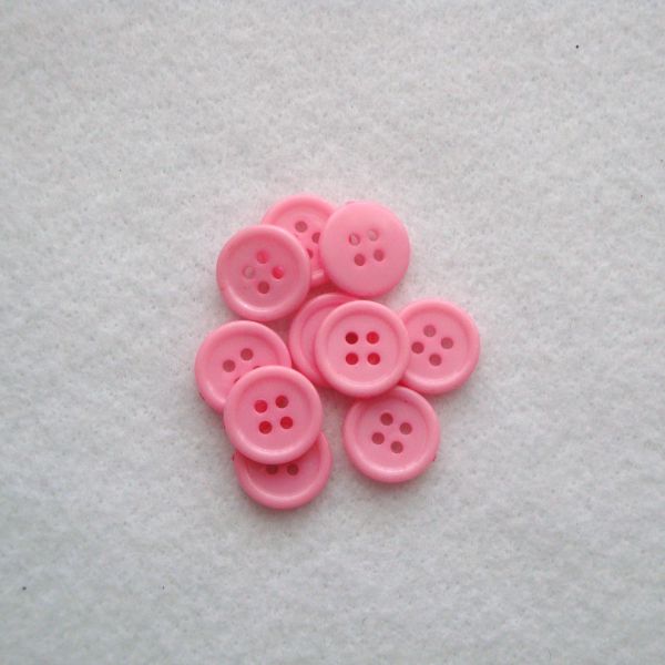Knoflík plastový 15 mm - sv. růžová