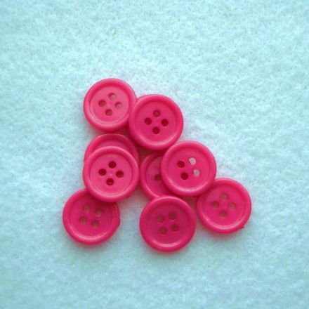 Galanterie: Knoflík plastový 15 mm - tm. růžová