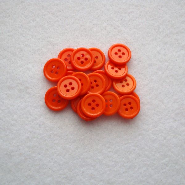 Knoflík plastový 15 mm - oranžová