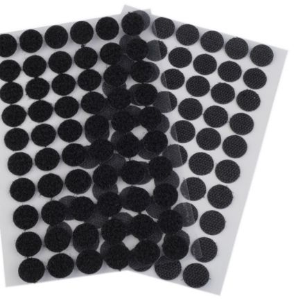 Galanterie: Suchý zip samolepicí kolečka 15 mm - černá