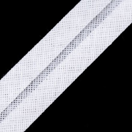 Galanterie: Bavlněný šikmý proužek 20 mm - bílá