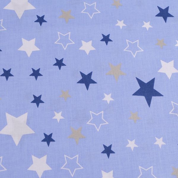 Bavlněná látka hvězdy - modrá