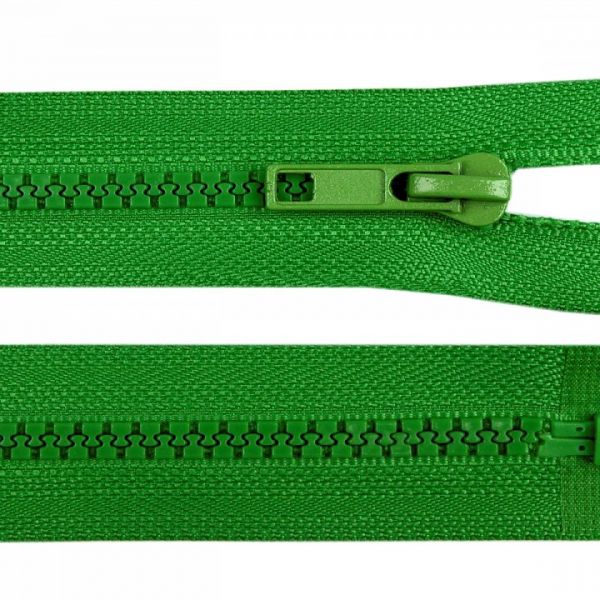 Zip kostěný délka 35 cm - zelená