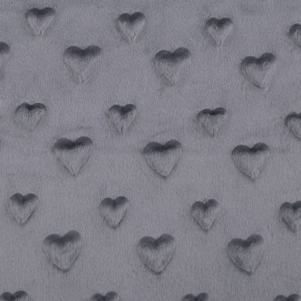 Metráž: Minky 3D srdce - tmavě šedá