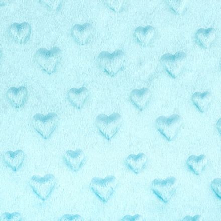 Metráž: Minky 3D srdce - modrá ledová