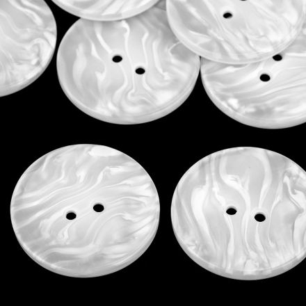 Galanterie: Knoflík perleťový 38 mm (1ks) - bílá