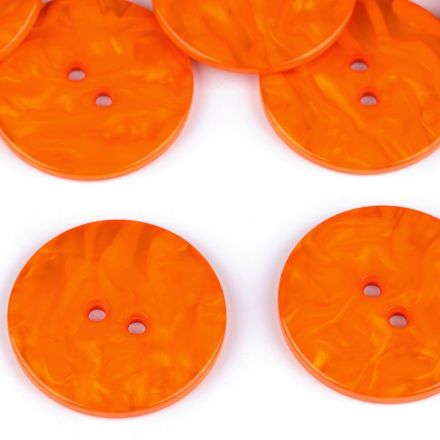 Galanterie: Knoflík perleťový 38 mm (1ks) - oranžová
