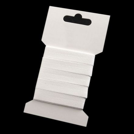 Galanterie: Keprovka na kartě šíře 10 mm (3 m) - bílá