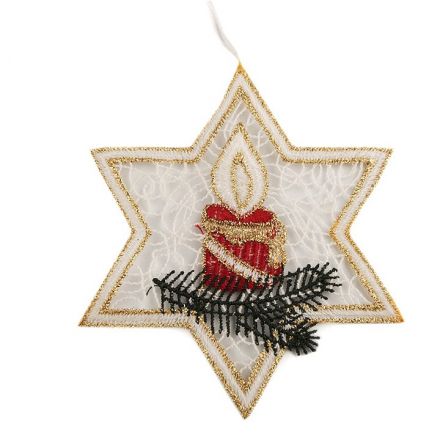 Galanterie: Vánoční krajková dekorace - hvězda