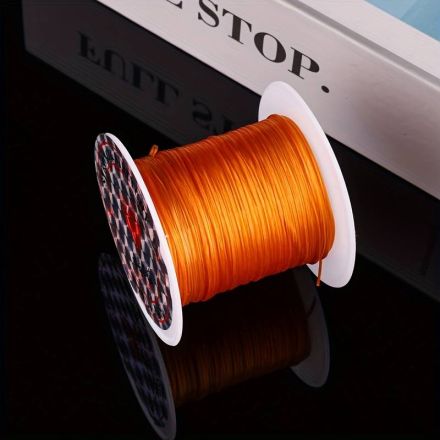 Galanterie: Pruženka / gumička 1 mm (8-10m) - oranžová