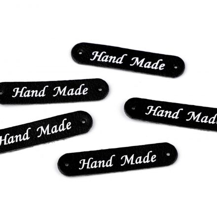 Galanterie: Nášivka / štítek Hand Made - černá