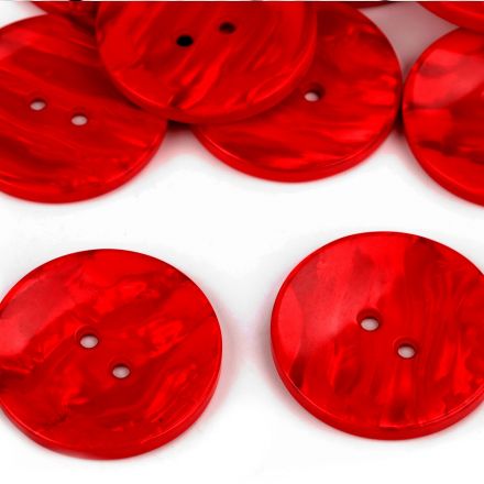 Galanterie: Knoflík perleťový 38 mm (1ks) - červená