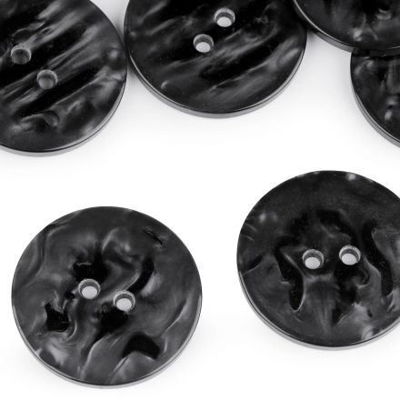 Galanterie: Knoflík perleťový 38 mm (1ks) - černá