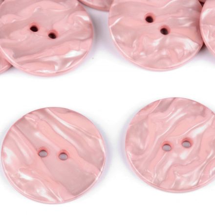 Galanterie: Knoflík perleťový 38 mm (1ks) - růžová