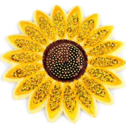 Galanterie: Aplikace slunečnice s flitry
