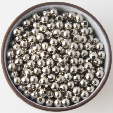 Galanterie: Plastové voskové korálky 8 mm (80ks) - stříbrná