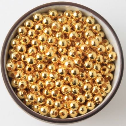 Galanterie: Plastové voskové korálky 8 mm (80ks) - zlatá