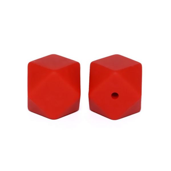 Silikonové korálky 14 x 14 mm (1ks) - červená