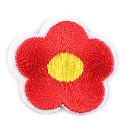 Galanterie: Nažehlovačka květ - červená