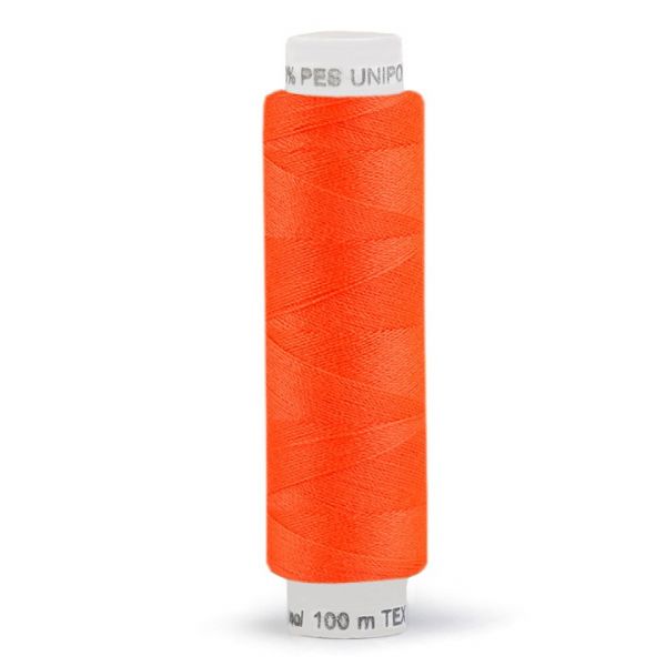 Polyesterové nitě 100 m - oranžová neon