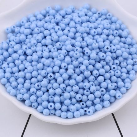 Galanterie: Plastové korálky 4 mm (20g) - modré