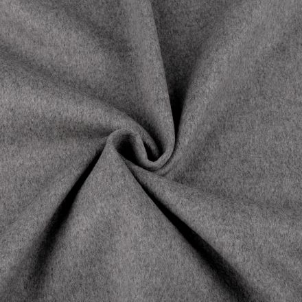 Metráž: Vlněný flauš jednobarevný šíře 150 cm - šedá