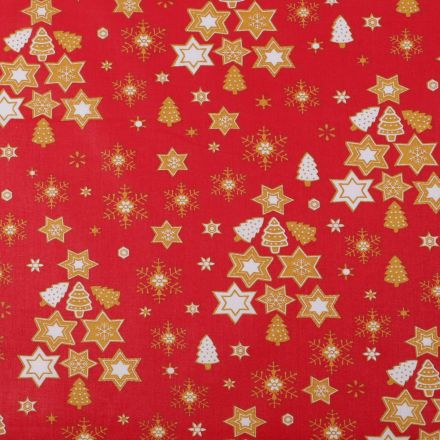 Metráž: Vánoční bavlněná látka šíře 160 cm - červená