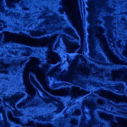 Metráž: Elastický samet Panné - modrá safírová