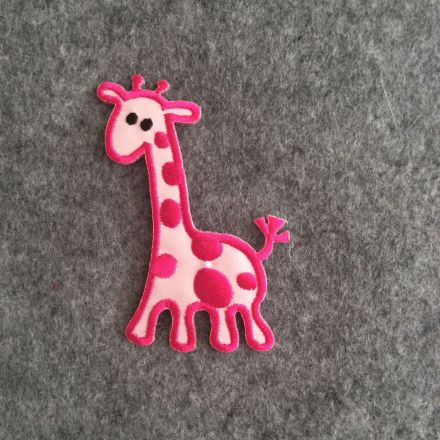 Galanterie: Nažehlovačka žirafa (1ks) - růžová