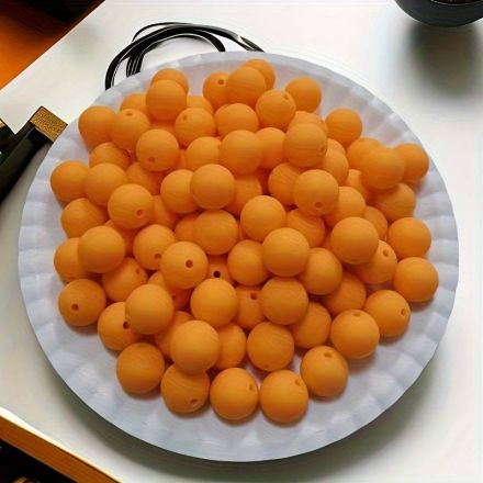 Galanterie: Plastové matné korálky 10 mm (20ks) - oranžová