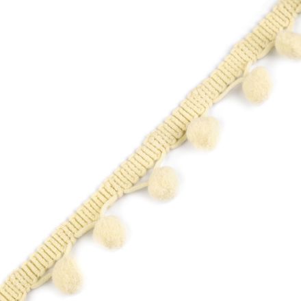 Galanterie: Prýmek s bambulkami šíře 20 mm (1m) - vanilková