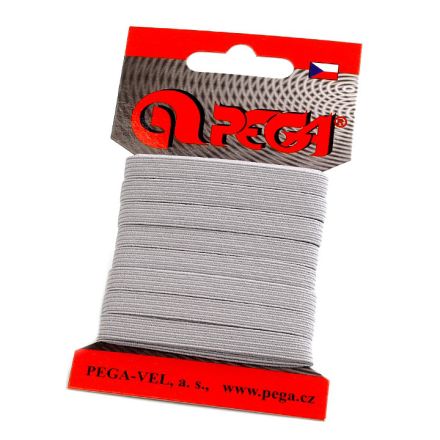 Galanterie: Prádlová pruženka na kartě šíře 7 mm (5m) - šedá