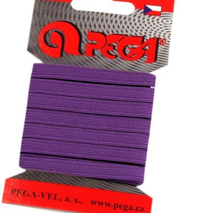 Galanterie: Prádlová pruženka na kartě šíře 7 mm (5m) - fialová