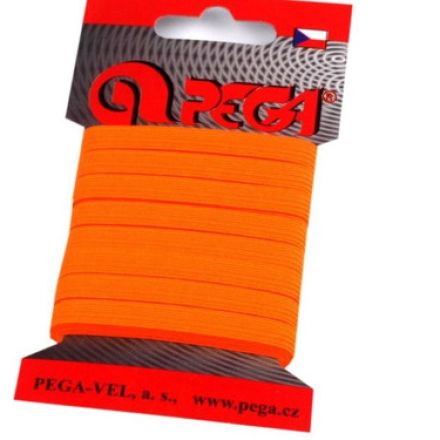 Galanterie: Prádlová pruženka na kartě šíře 7 mm (5m) - oranžová