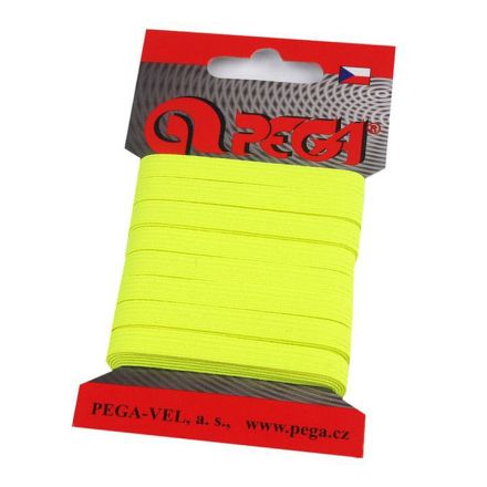 Galanterie: Prádlová pruženka na kartě šíře 7 mm (5m) - žlutozelená neon