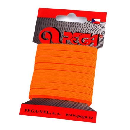 Galanterie: Prádlová pruženka na kartě šíře 7 mm (5m) - oranžová neon