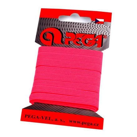 Galanterie: Prádlová pruženka na kartě šíře 7 mm (5m) - růžová neon