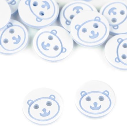 Galanterie: Plastový knoflík medvídek 12,4 mm (1ks) - modrá