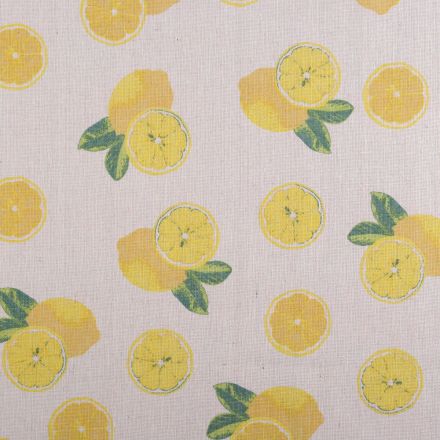 Metráž: Imitace lnu citrony šíře 150 cm