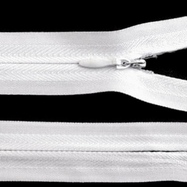 Skrytý zip nedělitelný délka 60 cm - bílá